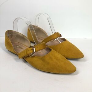 MODCLOTH Heartmoon Mustard Yellow Point Flats Mary Jane Size 11